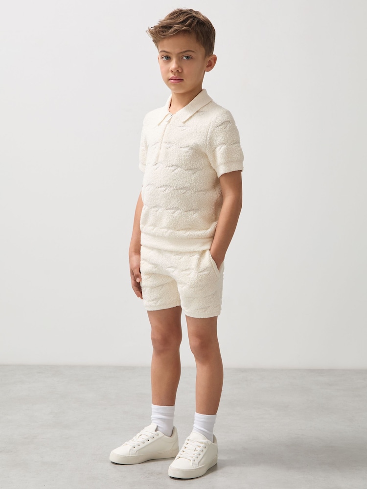 Reiss White Coast 3-9 yrs McLaren F1 Team Speedmark Terry Shorts - Image 1 of 6 Reiss White Coast 3-9 yrs McLaren F1 Team Speedmark Terry Shorts - Image 1 of 6