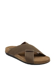 Lotus Green Leather Mule Sandals - Image 1 of 4