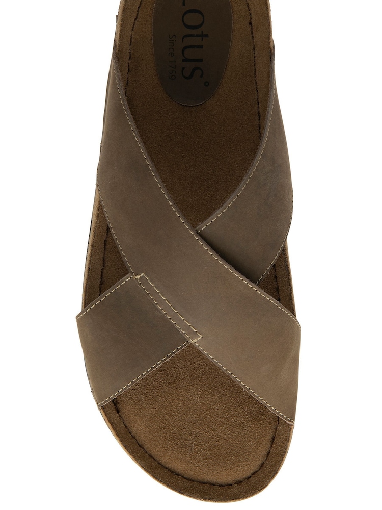 Lotus Green Leather Mule Sandals - Image 4 of 4