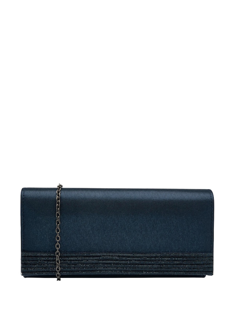 Blau - Lotus Clutch-Tasche mit Kette - Bild 1 von 4