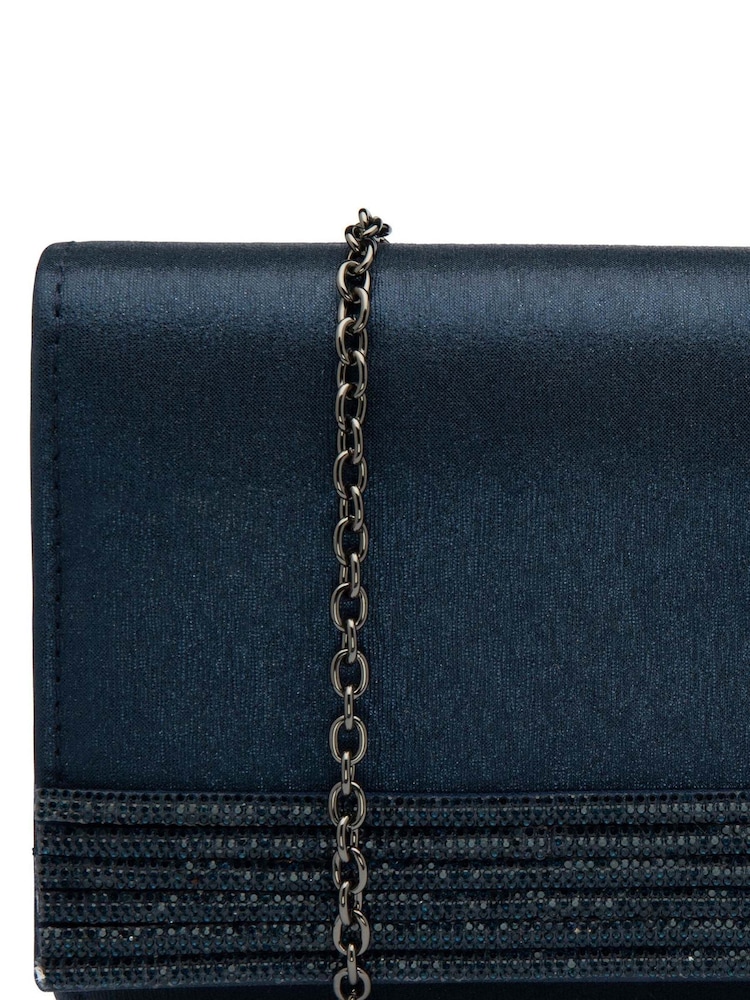 Blau - Lotus Clutch-Tasche mit Kette - Bild 4 von 4
