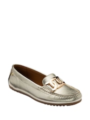 Lotus Gold Leather Loafers - Image 1 of 4