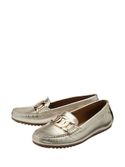 Lotus Gold Leather Loafers - Image 2 of 4