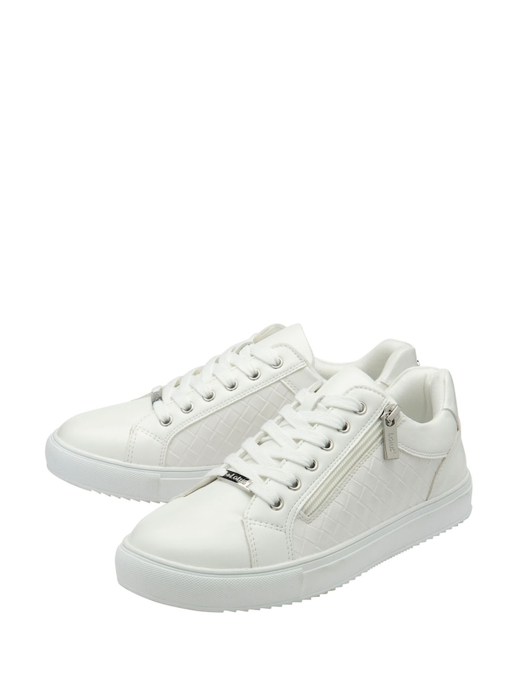 Lotus White Zip-Up Trainers - Image 2 of 3