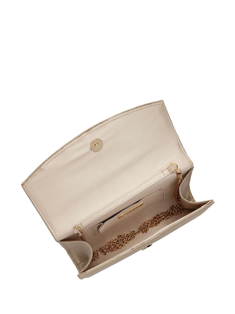 Gold - Lotus Clutch-Tasche mit Kette - Bild 4 von 4