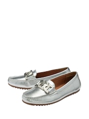 Lotus Silver Leather Loafers - Image 2 of 4