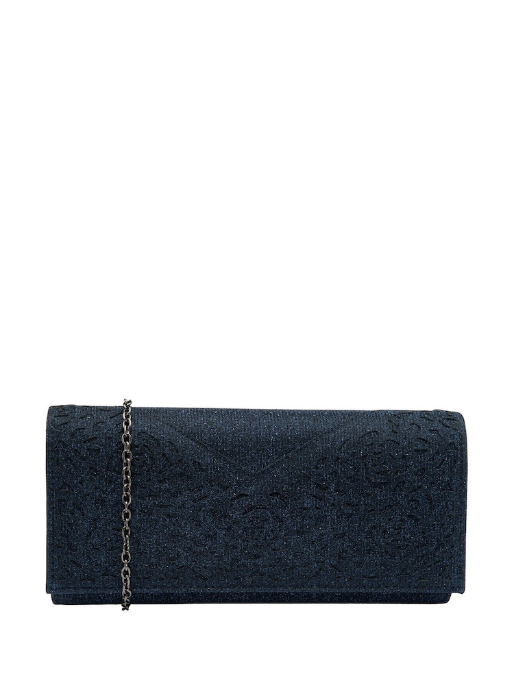 Lotus Blue Clutch Bag with Chain - Image 1 of 4