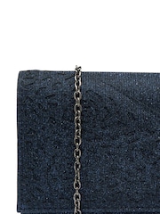 Lotus Blue Clutch Bag with Chain - Image 3 of 4