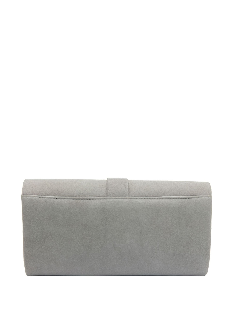 Grau - Lotus Clutch-Tasche mit Kette - Bild 2 von 4