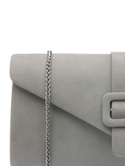 Grau - Lotus Clutch-Tasche mit Kette - Bild 3 von 4