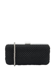 Lotus Black Clutch Bag with Chain - Image 1 of 4