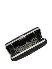 Lotus Black Clutch Bag with Chain - Image 3 of 4