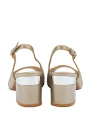 Lotus Gold Peep Toe Slingback Shoes - Image 3 of 4