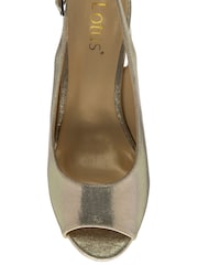 Lotus Gold Peep Toe Slingback Shoes - Image 4 of 4