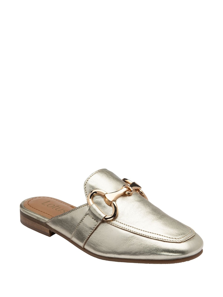 Lotus Gold Flat Mules Shoes - Image 1 of 4