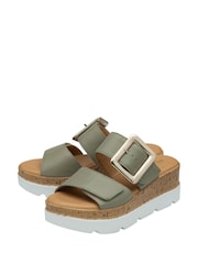 Lotus Green Leather Mules Sandals - Image 2 of 4