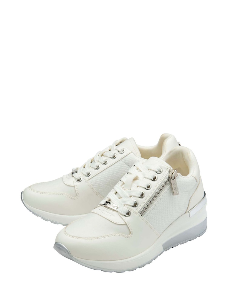 Lotus White Zip-Up Trainers - Image 2 of 4