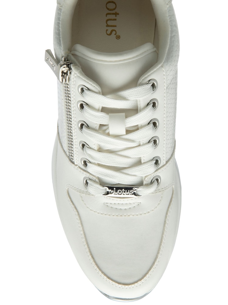 Lotus White Zip-Up Trainers - Image 4 of 4