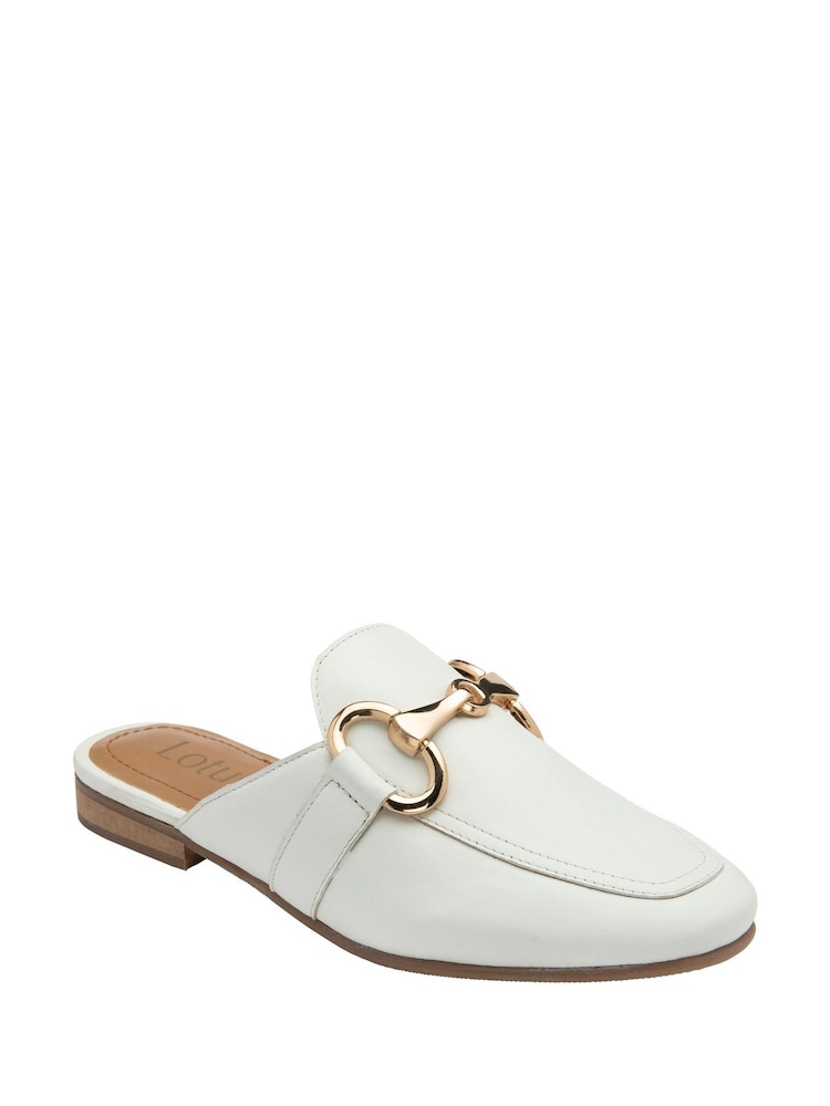 Lotus White Flat Mules Shoes - Image 1 of 4