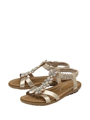 Lotus Gold Flat Slip-On Sandals - Image 2 of 4