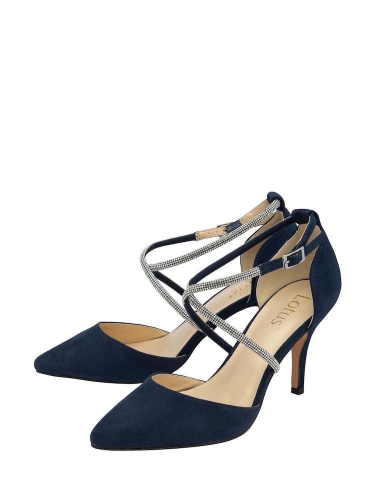 Lotus Blue Pointed Toe Court Shoes - Image 2 of 4