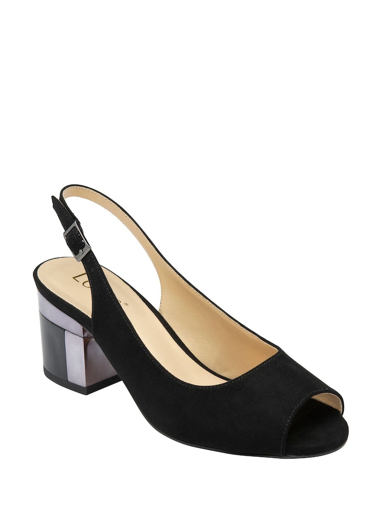 črna - Lotus spredaj odprt (čevelj) Slingback čevlji - Slika 1 iz 4