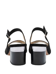črna - Lotus spredaj odprt (čevelj) Slingback čevlji - Slika 3 iz 4