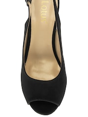 črna - Lotus spredaj odprt (čevelj) Slingback čevlji - Slika 4 iz 4