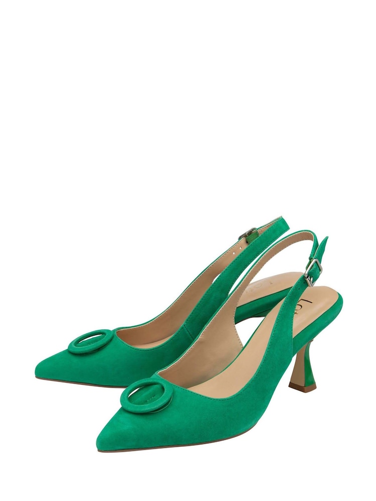 Lotus Green Slingback Court Shoes - Image 2 of 4