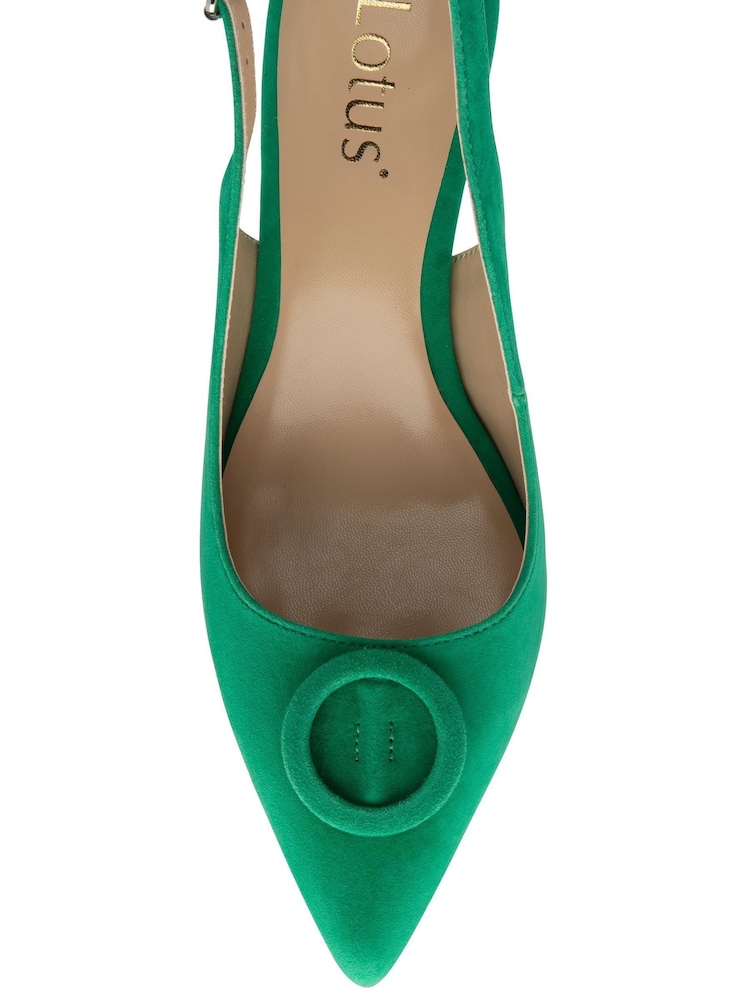 Lotus Green Slingback Court Shoes - Image 4 of 4