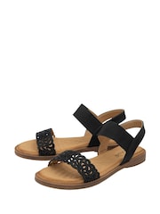 Lotus Black Flat Slip-Ons Sandals - Image 2 of 4