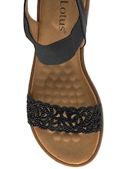 Lotus Black Flat Slip-Ons Sandals - Image 4 of 4