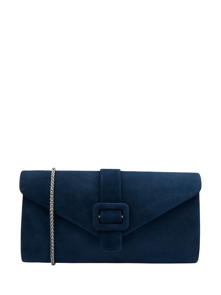 Blau - Lotus Clutch-Tasche mit Kette - Bild 1 von 4 Blau - Lotus Clutch-Tasche mit Kette - Bild 1 von 4