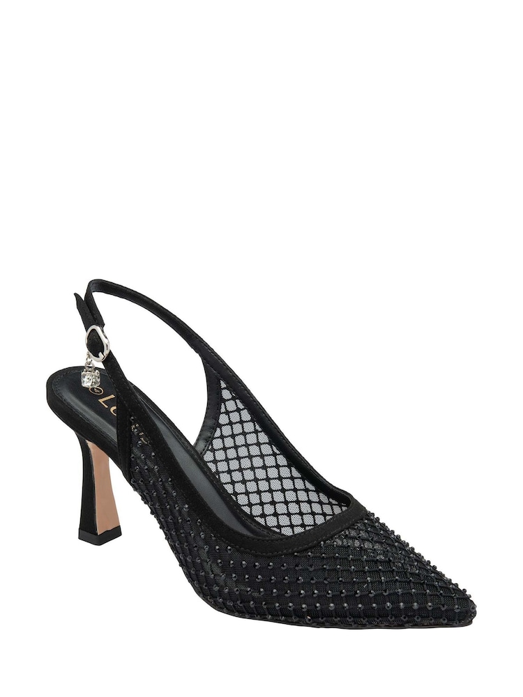 Lotus Black Slingback Court Shoes - Image 1 of 4