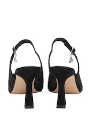 Lotus Black Slingback Court Shoes - Image 3 of 4
