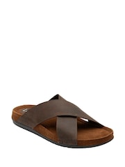 Lotus Brown Leather Mule Sandals - Image 1 of 4