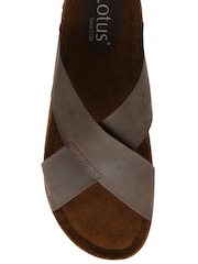 Lotus Brown Leather Mule Sandals - Image 4 of 4