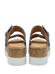 Lotus Blue Leather Mules Sandals - Image 3 of 4