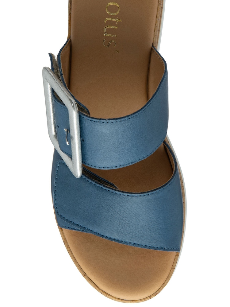 Lotus Blue Leather Mules Sandals - Image 4 of 4