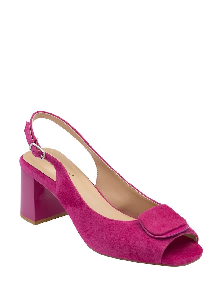 Lotus Pink Peep Toe Court Shoes - Image 1 of 4