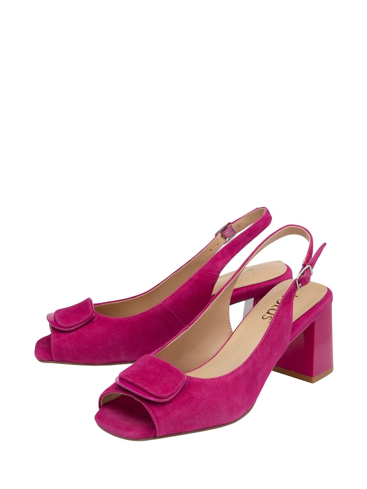 Lotus Pink Peep Toe Court Shoes - Image 2 of 4