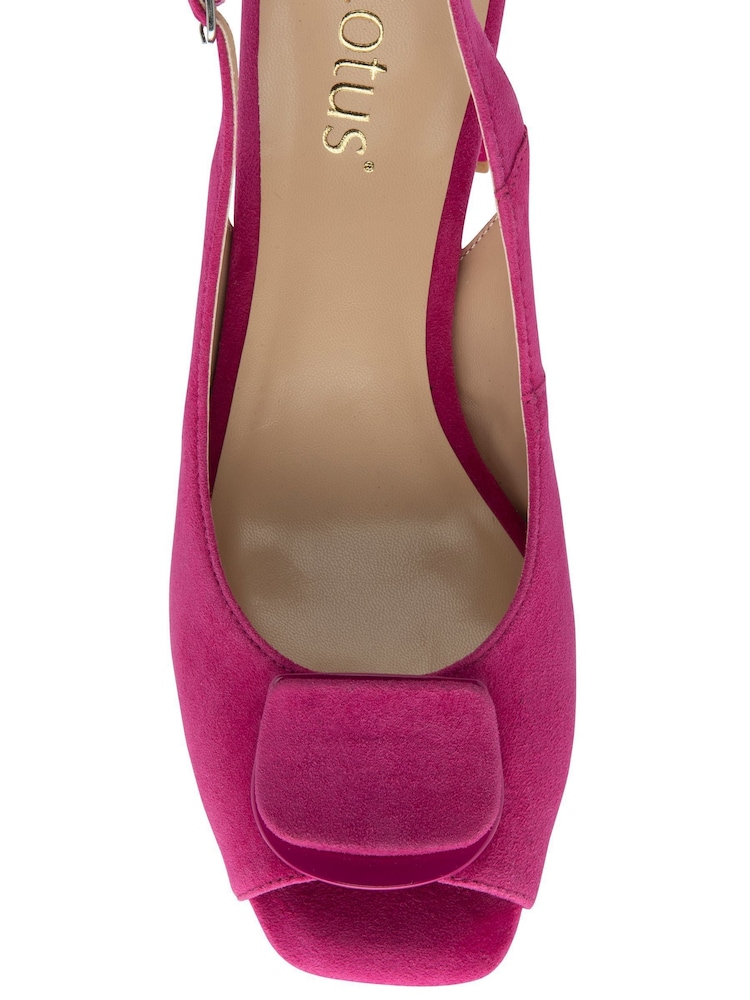 Lotus Pink Peep Toe Court Shoes - Image 4 of 4