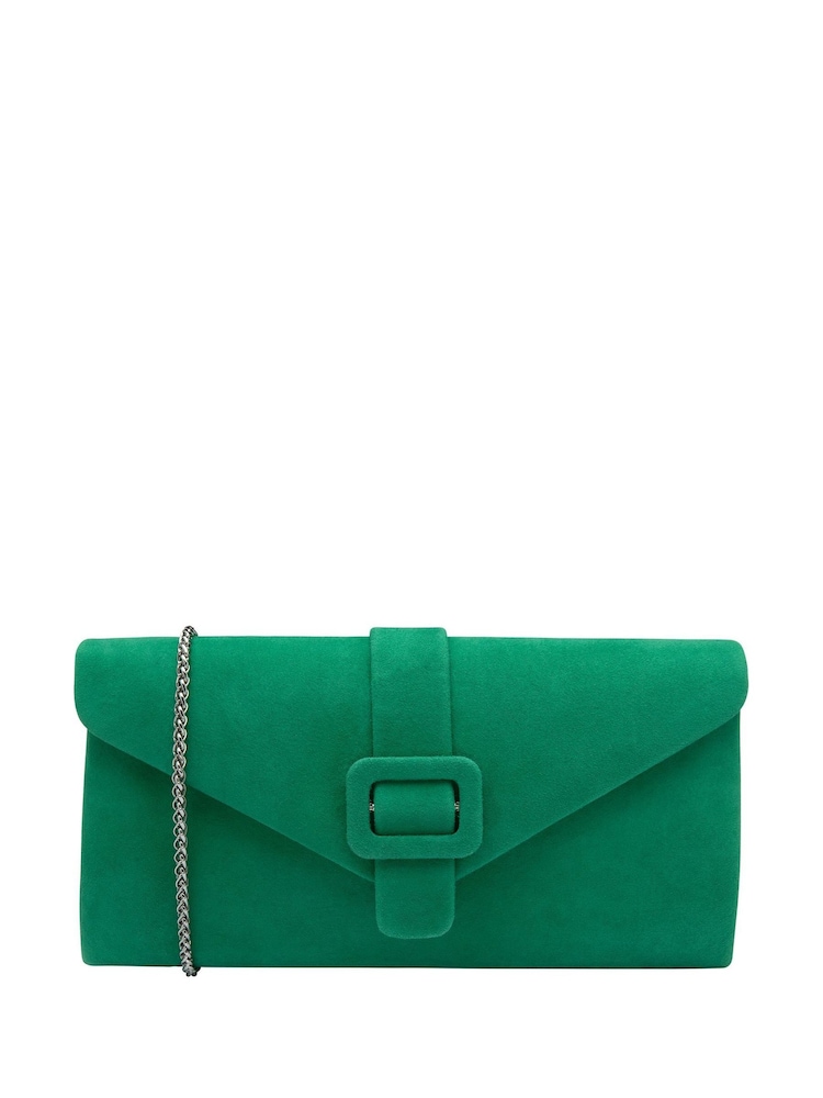 Grün - Lotus Clutch-Tasche mit Kette - Bild 1 von 4 Grün - Lotus Clutch-Tasche mit Kette - Bild 1 von 4