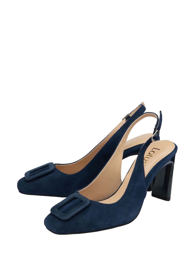 Lotus Blue Slingback Court Shoes - Image 2 of 4