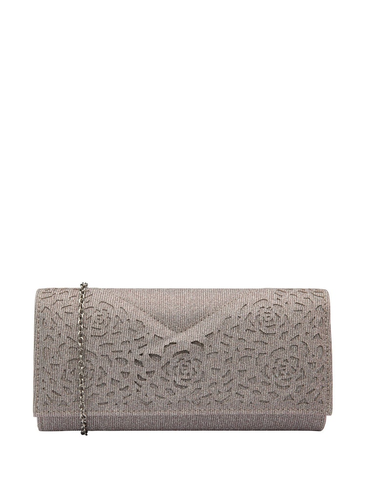Lotus Pink Clutch Bag with Chain - Image 1 of 3
