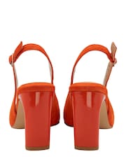 Lotus Orange Slingback Court Shoes - Image 3 of 4