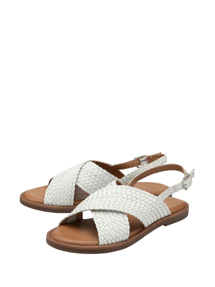 Lotus White Leather Slingback Sandals - Image 2 of 4
