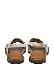 Lotus White Leather Slingback Sandals - Image 3 of 4