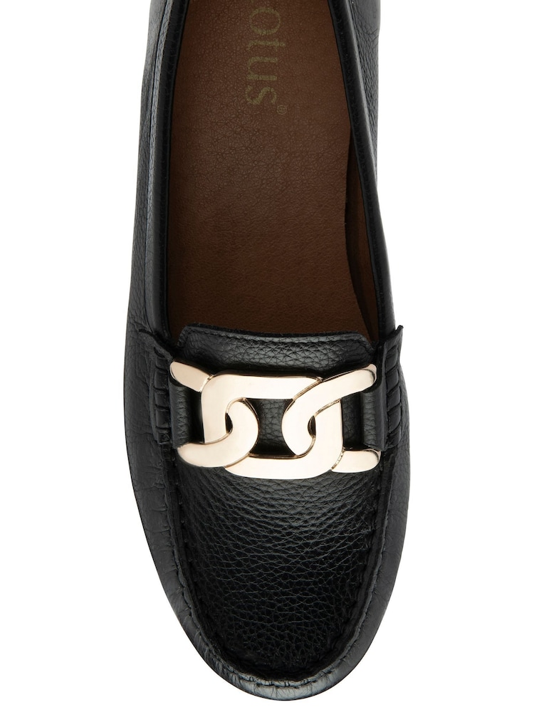 Lotus Black Leather Loafers - Image 4 of 4