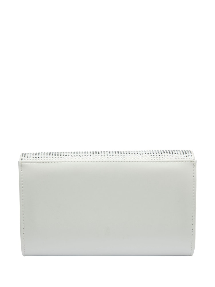 Lotus White Clutch Bag with Chain - Image 2 of 4 Lotus White Clutch Bag with Chain - Image 2 of 4
